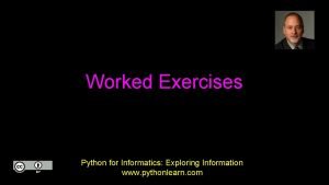 Python for informatics