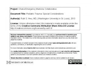 Project Ghana Emergency Medicine Collaborative Document Title Pediatric