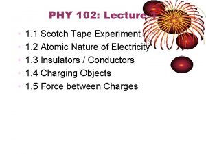 PHY 102 Lecture 1 1 1 Scotch Tape