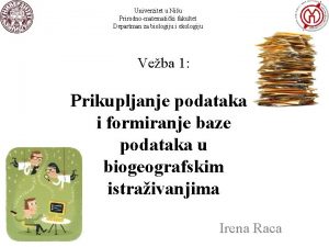 Univerzitet u Niu Prirodnomatematiki fakultet Departman za biologiju