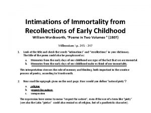 Ode intimations of immortality analysis