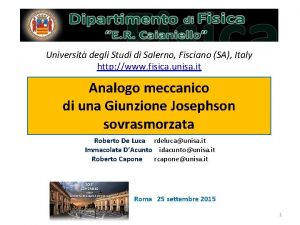 Universit degli Studi di Salerno Fisciano SA Italy