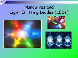 Nanowires and Light Emitting Diodes LEDs Nanowires What