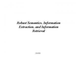 Semantic information retrieval