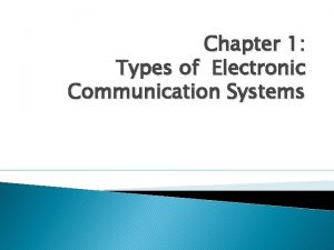 Types of electronic communication