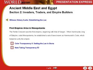 Ancient Middle East and Egypt Section 2 Invaders