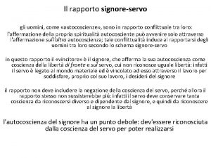 Il rapporto signoreservo gli uomini come autocoscienze sono