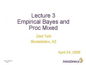 Lecture 3 Empirical Bayes and Proc Mixed Ziad