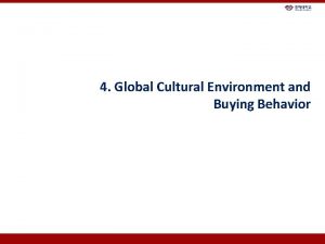 4 Global Cultural Environment and Buying Behavior Chapter