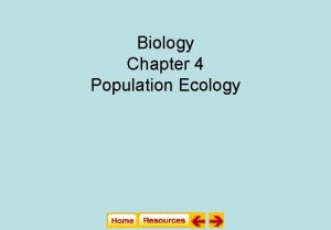 Biology Chapter 4 Population Ecology Chapter 4 Population