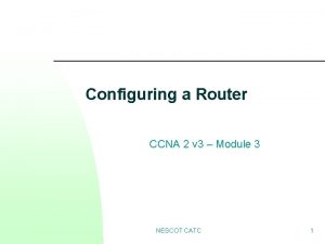 Configuring a Router CCNA 2 v 3 Module