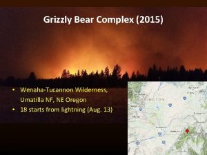 Grizzly Bear Complex 2015 WenahaTucannon Wilderness Umatilla NF