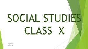 SOCIAL STUDIES CLASS X SRIJAYA MANEM PAPER II