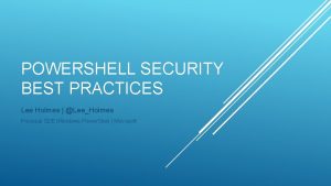 Powershell security best practices
