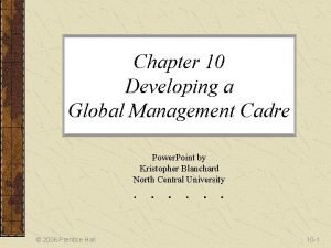 Developing a global management cadre