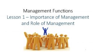 Importance of management functions