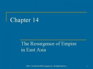 Chapter 14 the resurgence of empire in east asia