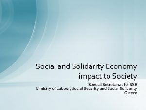Social and Solidarity Economy impact to Society Special