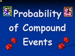 Probability of Compound Events Probability of Compound Events