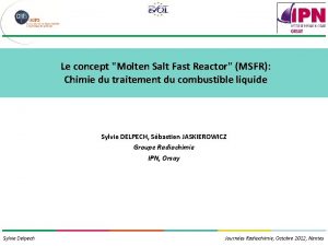 Le concept Molten Salt Fast Reactor MSFR Chimie