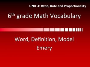 Unit ratio definition