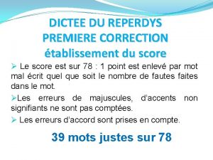 Correcteur score