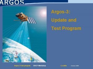 Argos3 Update and Test Program Argos3 Test program
