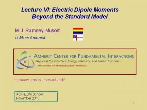 Lecture VI Electric Dipole Moments Beyond the Standard