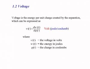 Unit of voltage