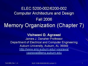 ELEC 5200 0026200 002 Computer Architecture and Design