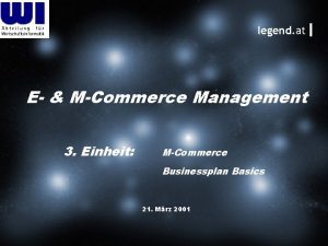 legend at E MCommerce Management 3 Einheit MCommerce