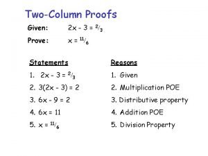 Two column proofs