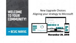 New Upgrade Choices Aligning your strategy to Microsoft