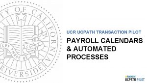 Ucr payroll calendar