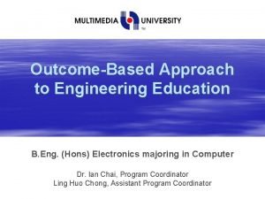 OutcomeBased Approach to Engineering Education B Eng Hons
