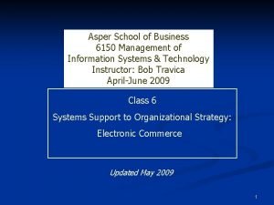Asper School of Business 6150 Management of Information