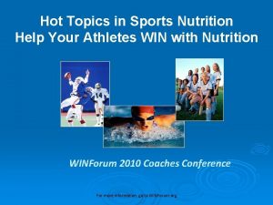 Topics in sports nutrition