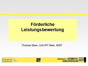 Thomas stern förderliche leistungsbewertung