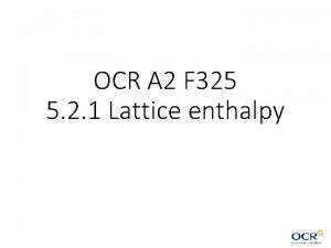 Lattice enthalpy definition ocr