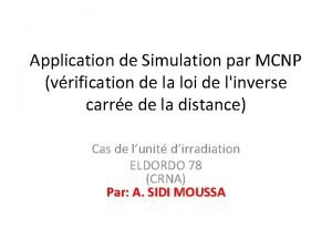 Application de Simulation par MCNP vrification de la