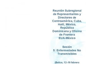 Reunin Subregional de Representantes y Directores de Centroamrica