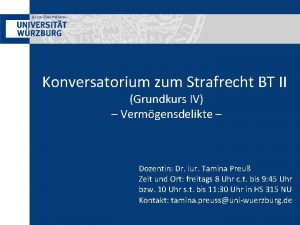 Konversatorium zum Strafrecht BT II Grundkurs IV Vermgensdelikte