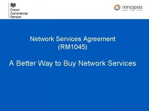 Network Services Agreement RM 1045 A Better Way