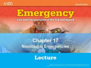 Chapter 17 neurologic emergencies