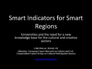 Smart Indicators for Smart Regions Universities and the