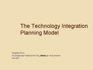 Technology integration planning model