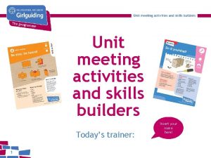 Unit meeting activities guides