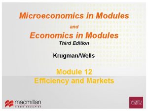 Microeconomics in Modules and Economics in Modules Third