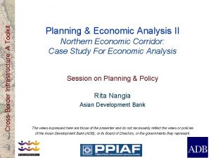 CrossBorder Infrastructure A Toolkit Planning Economic Analysis II