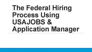 Usa jobs application manager